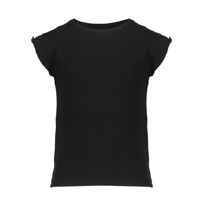 Geisha T-shirt rib ruffle sleeves