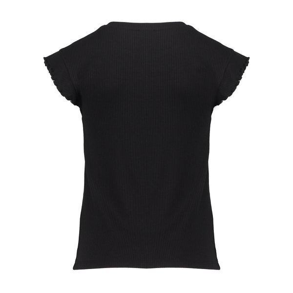 Geisha T-shirt rib ruffle sleeves