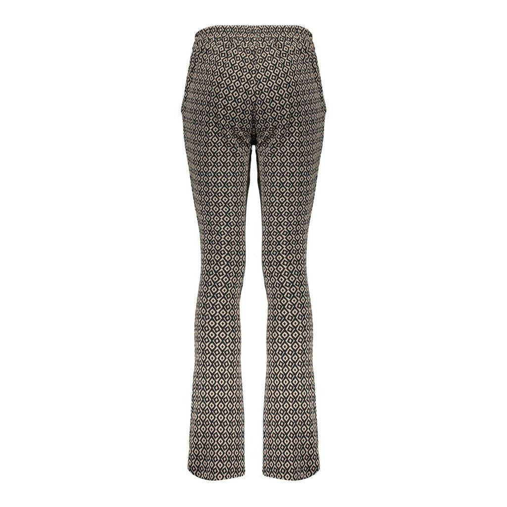 Geisha Pants jacquard flared 2-tone