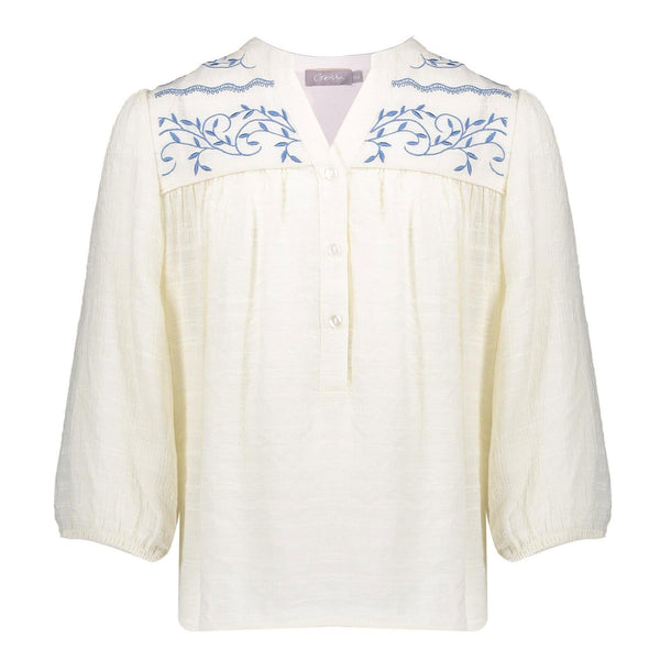 Geisha Blouse embroidery blue - Bubbles & Bo