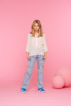 Geisha Blouse embroidery blue - Bubbles & Bo