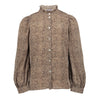 Geisha Blouse ruffle at neck minimal print - Bubbles & Bo
