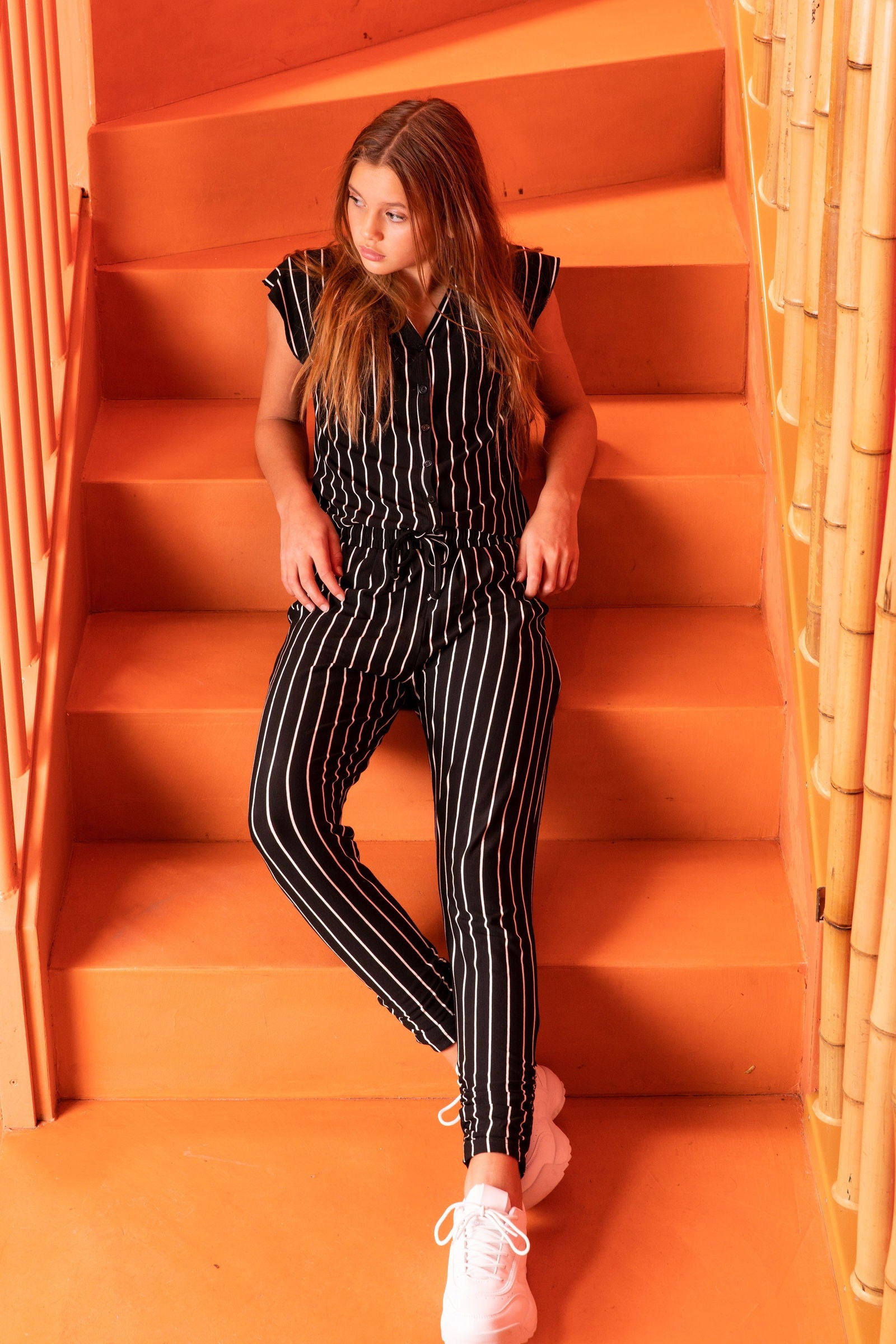 Geisha Jumpsuit Striped - Bubbles & Bo