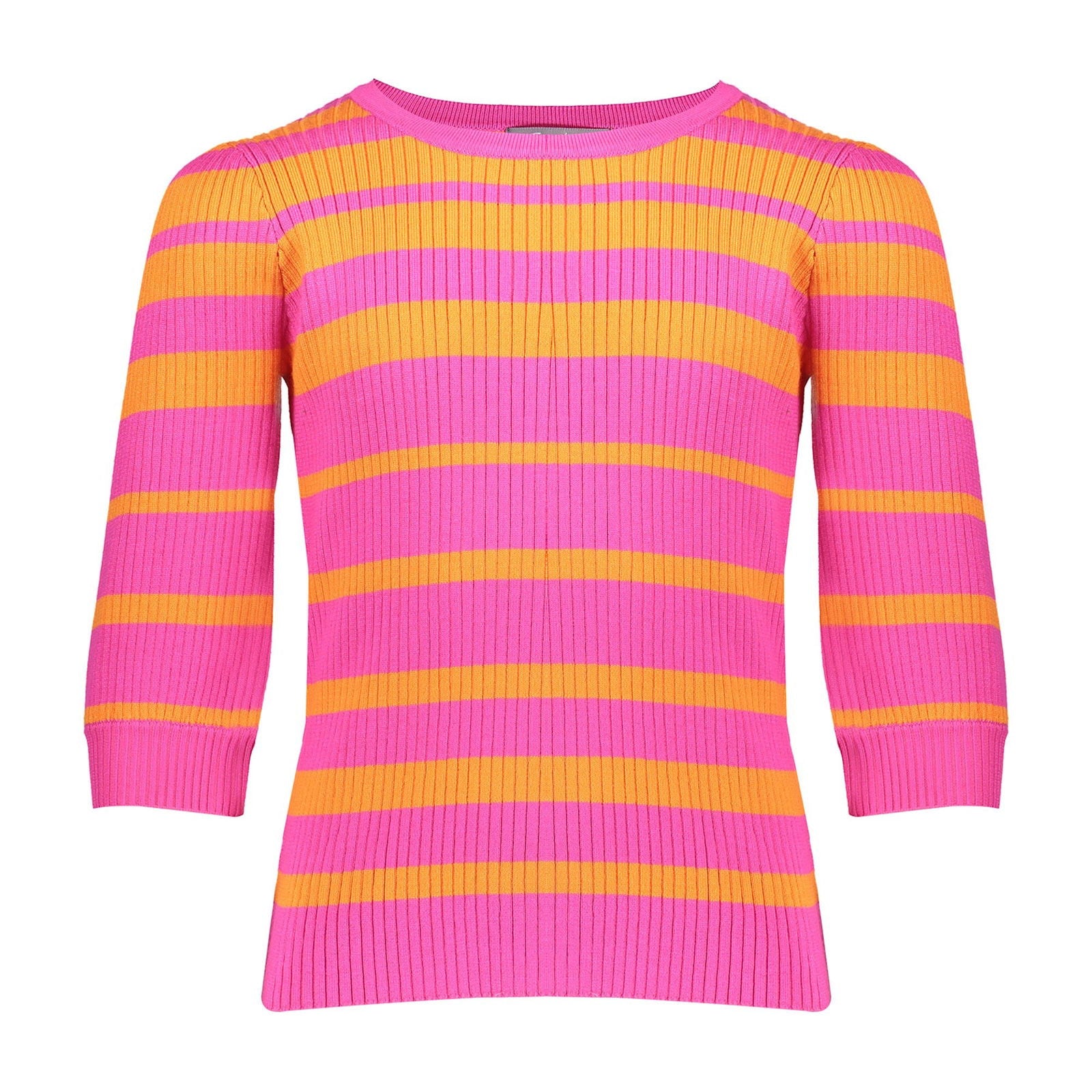 Geisha Pullover irregular stripe pink