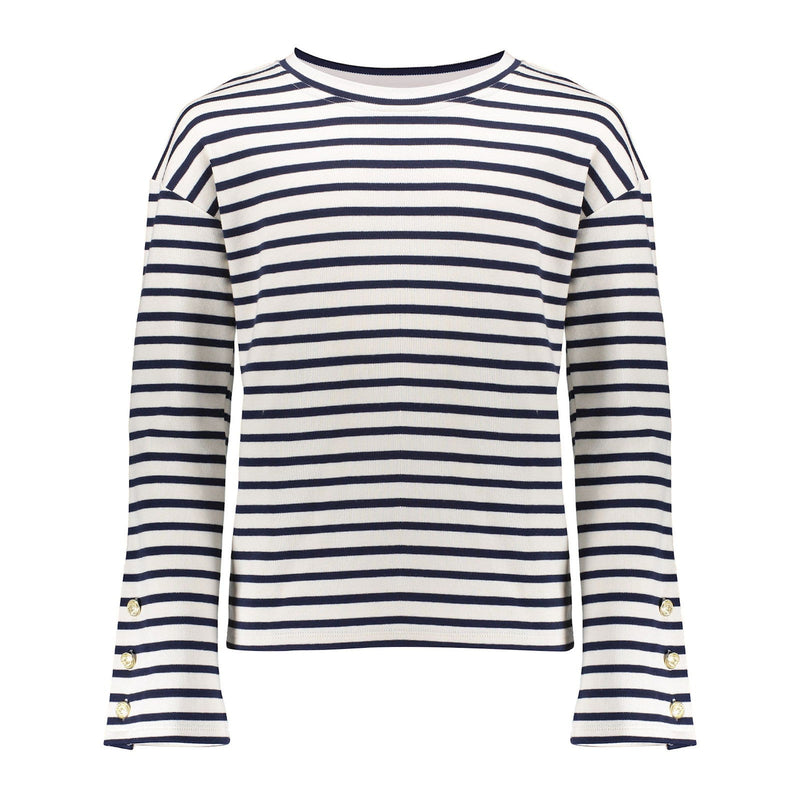 Geisha Sweater striped with buttons - Bubbles & Bo
