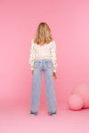 Geisha Sweater with embroided flowers - Bubbles & Bo
