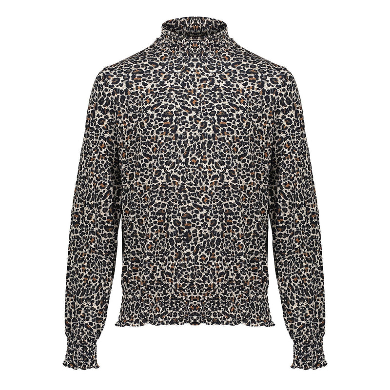 Geisha T-shirt AOP smock l/s panther small - Bubbles & Bo