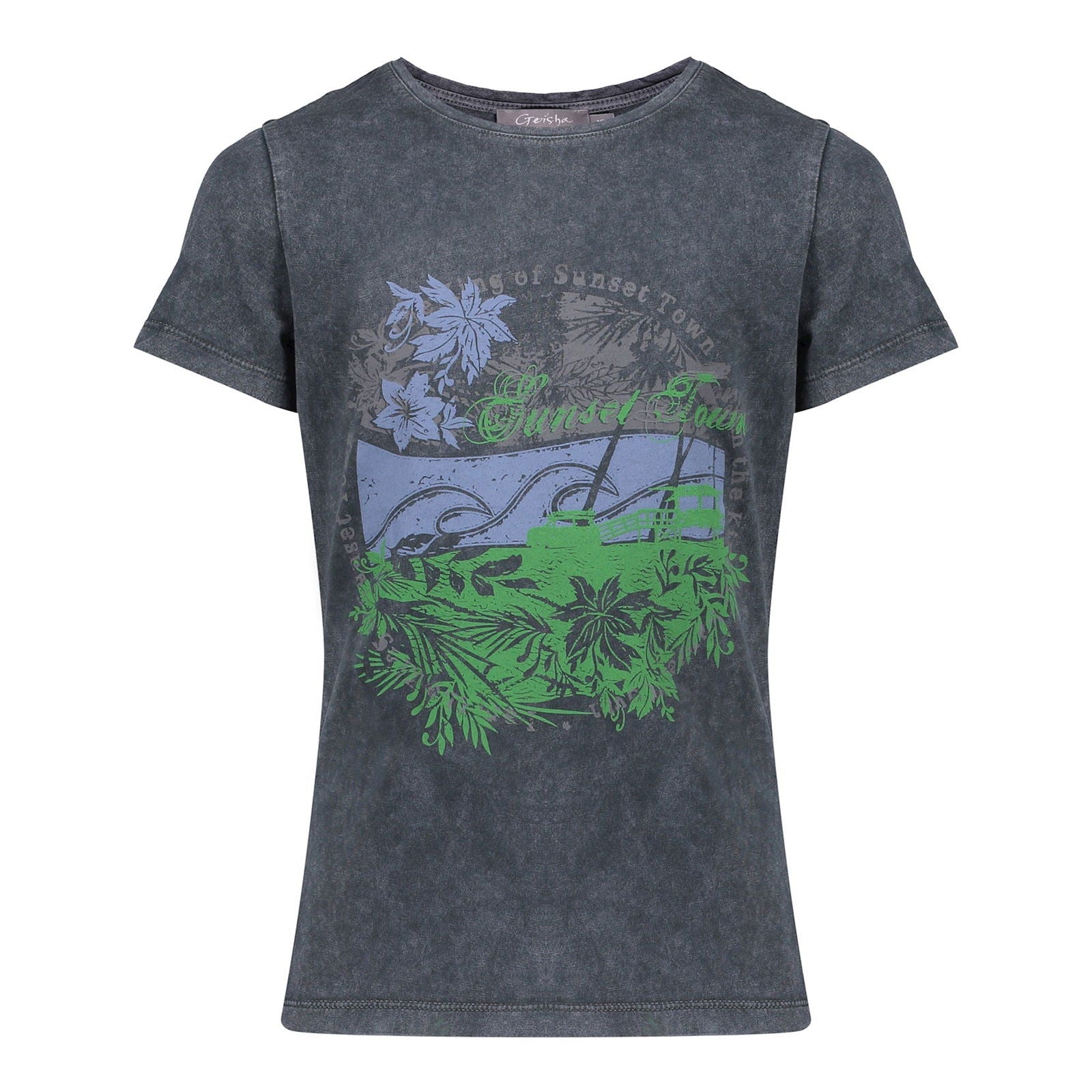 Geisha T-shirt acid dye sunset