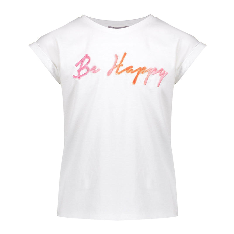 Geisha T-shirt "be happy" puff text - Bubbles & Bo
