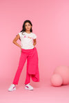 Geisha T-shirt "be happy" puff text - Bubbles & Bo