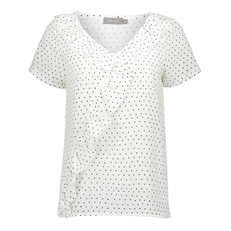 Geisha Top Fringes V-Back S/S - Bubbles & Bo