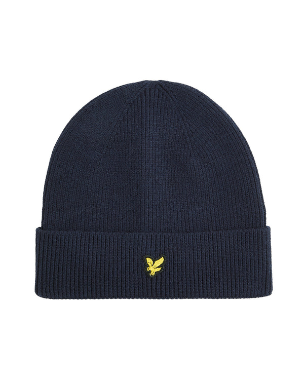 Jongens Beanie van Lyle & Scott in de kleur Z271 Dark Navy in maat One Size.