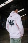 Unisexs HOODED SWEATER OVERSIZED van House of Artists in de kleur Faded Pink in maat 170-176.
