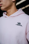 Unisexs HOODED SWEATER OVERSIZED van House of Artists in de kleur Faded Pink in maat 170-176.