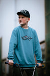 Unisexs SWEATER van  in de kleur Mid Blue in maat 170-176.
