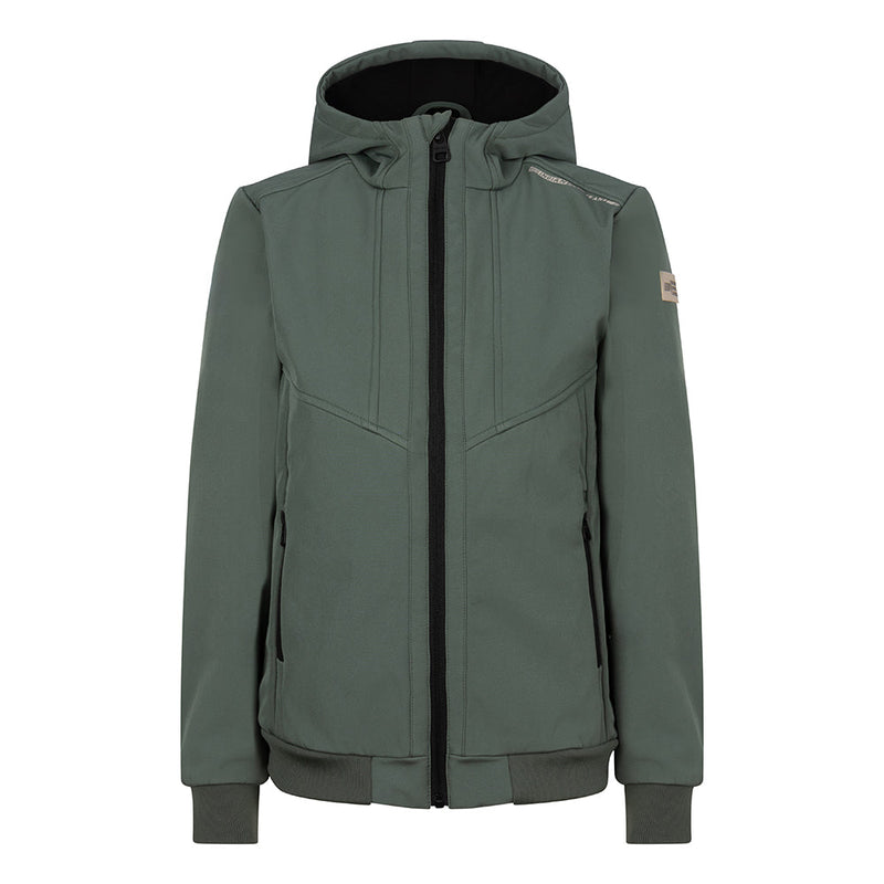 Jongens Soft Shell Hooded Jacket van Indian Blue Jeans in de kleur Army in maat 164.