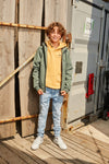 Jongens Soft Shell Hooded Jacket van Indian Blue Jeans in de kleur Army in maat 164.