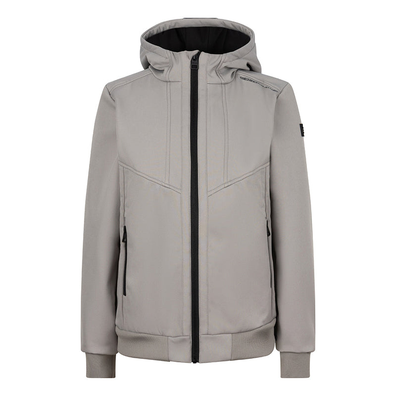 Jongens Soft Shell Hooded Jacket van Indian Blue Jeans in de kleur Grey Sand in maat 164.