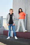 Jongens Soft Shell Hooded Jacket van Indian Blue Jeans in de kleur Grey Sand in maat 164.