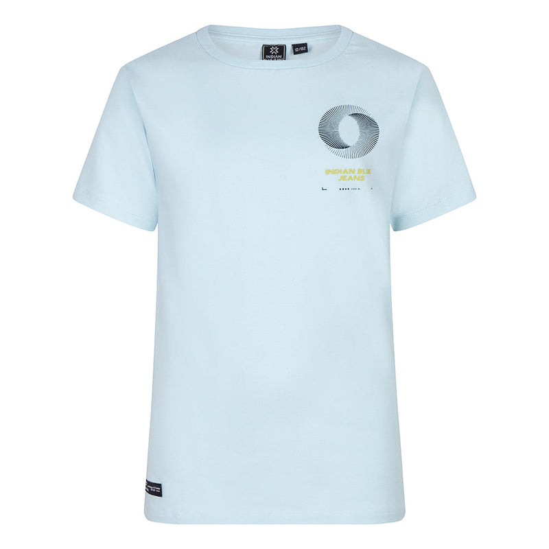 Jongens T-Shirt Indian Backprint van Indian Blue Jeans in de kleur Frosty Blue in maat 176.