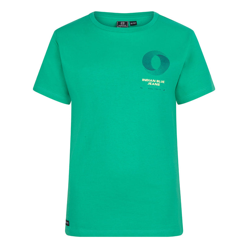 Jongens T-Shirt Indian Backprint van Indian Blue Jeans in de kleur Spring Green in maat 176.