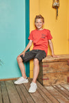 Jongens T-Shirt IB INDIAN van Indian Blue Jeans in de kleur Coral Red in maat 176.