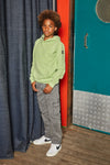 Jongens Hooded Indian Denim Brand van Indian Blue Jeans in de kleur Pistache Green in maat 176.