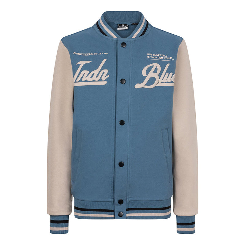 Jongens Bomber Jacket Indian van Indian Blue Jeans in de kleur Steel Blue in maat 176.