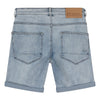 Jongens Andy Short Damaged Repaired van Indian Blue Jeans in de kleur Light Denim in maat 176.