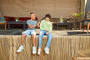 Jongens Andy Short Damaged Repaired van Indian Blue Jeans in de kleur Light Denim in maat 176.