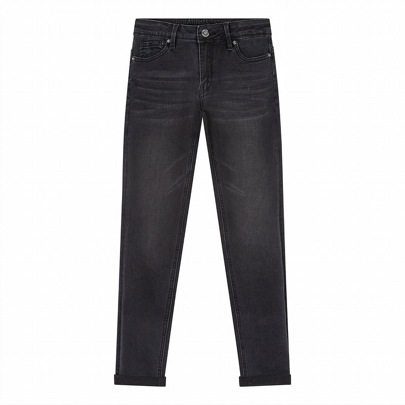 Jongens Jeans Black Ryan Skinny Fit van Indian Blue Jeans in de kleur Black Denim in maat 176.