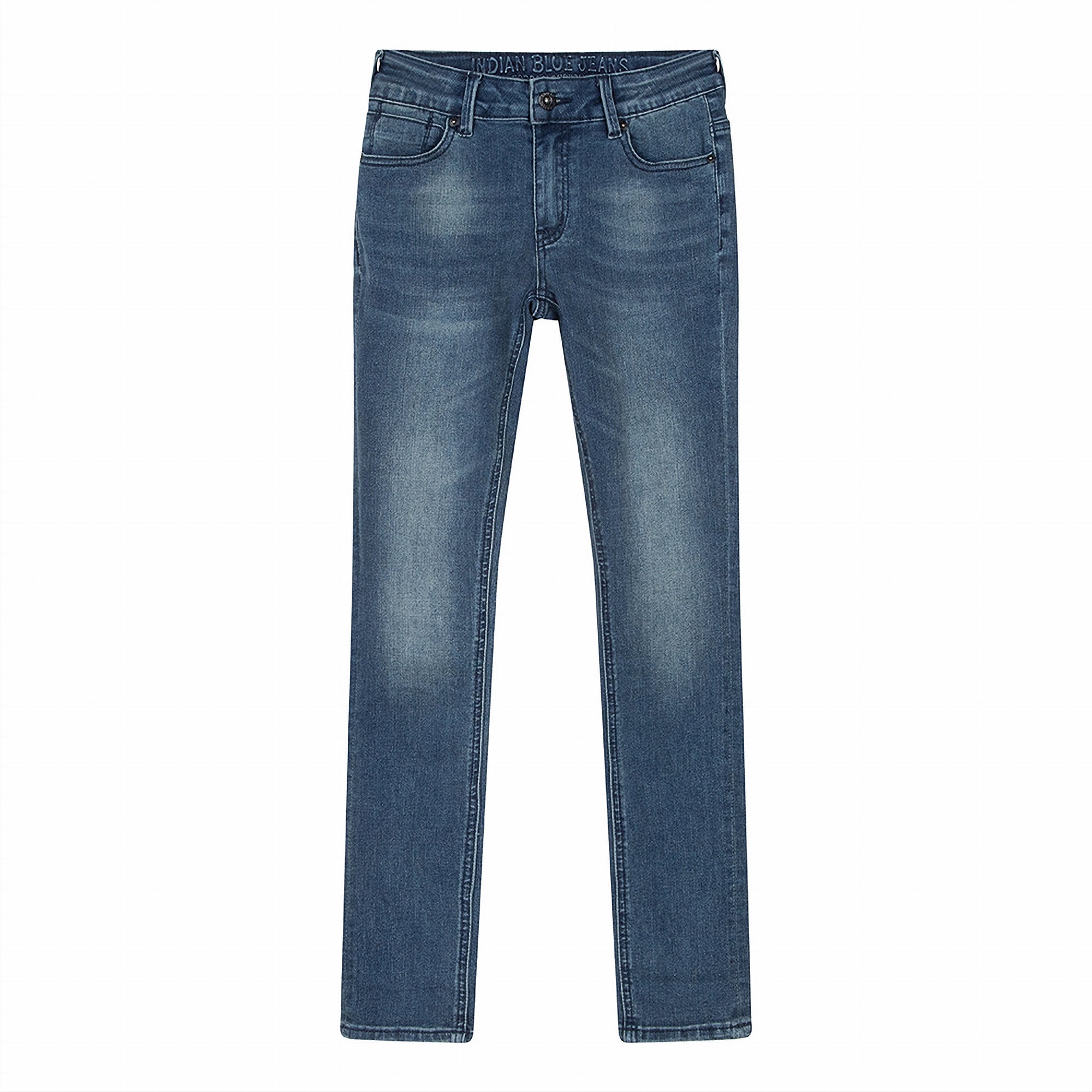 Jongens Jeans Blue Brad Super Skinny Fit van Indian Blue Jeans in de kleur Used Medium Denim in maat 134.