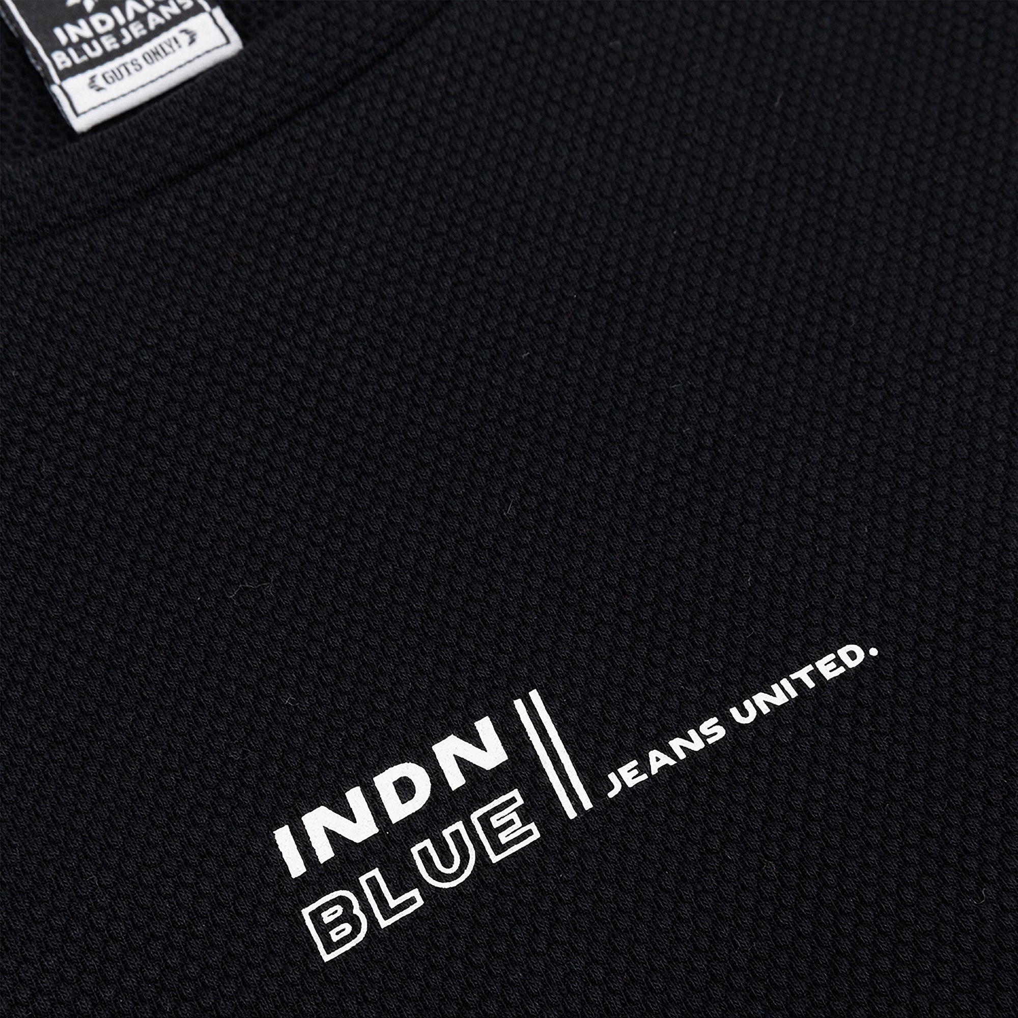 Jongens T-Shirt Longsleeve Fancy Pique van Indian Blue Jeans in de kleur Black in maat 176.