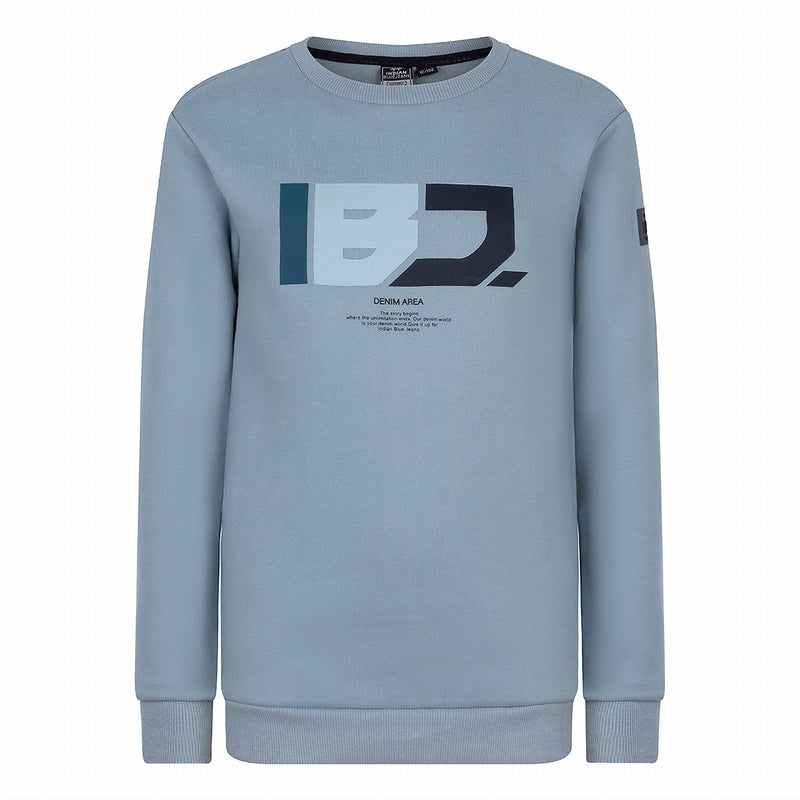 Jongens Sweater IBJ Denim Area van Indian Blue Jeans in de kleur Azure Blue in maat 176.