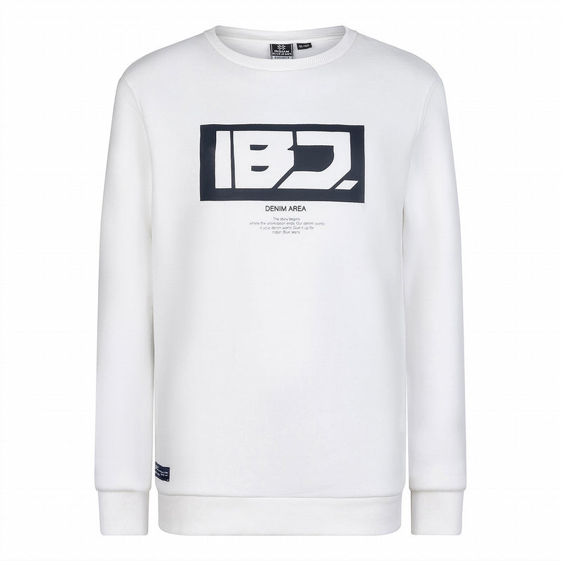 Jongens Sweater IBJ van Indian Blue Jeans in de kleur Off White in maat 176.