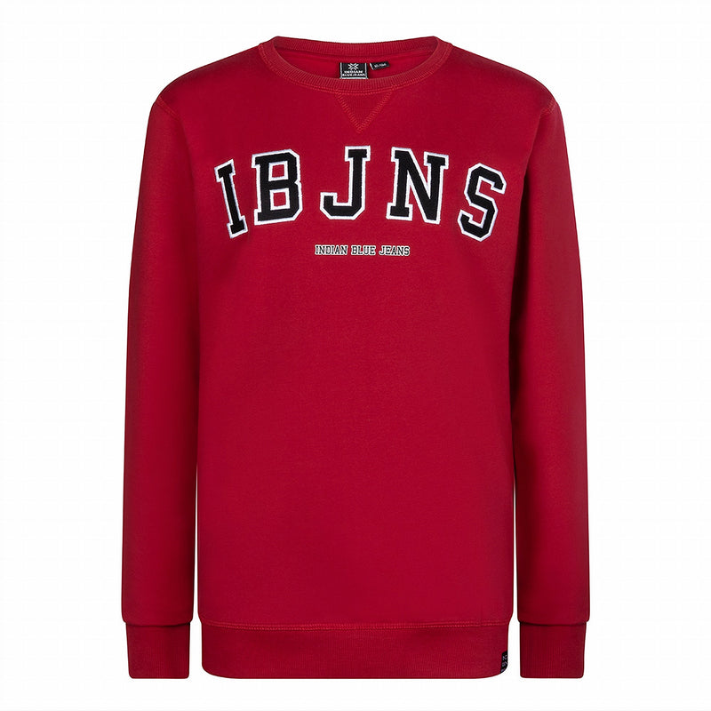 Jongens Organic Sweater IBJNS van Indian Blue Jeans in de kleur Maroon Red in maat 176.
