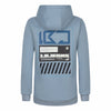 Jongens Hoodie IBJ Brushed Backprint van Indian Blue Jeans in de kleur Azure Blue in maat 176.