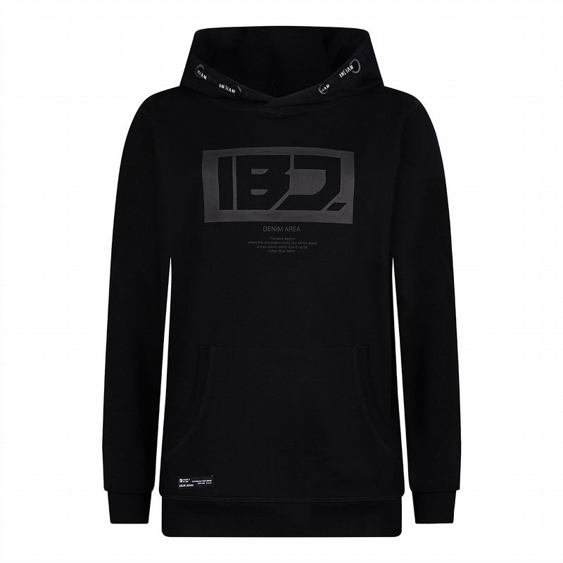 Jongens Hoodie IBJ Denim Area van Indian Blue Jeans in de kleur Black in maat 176.
