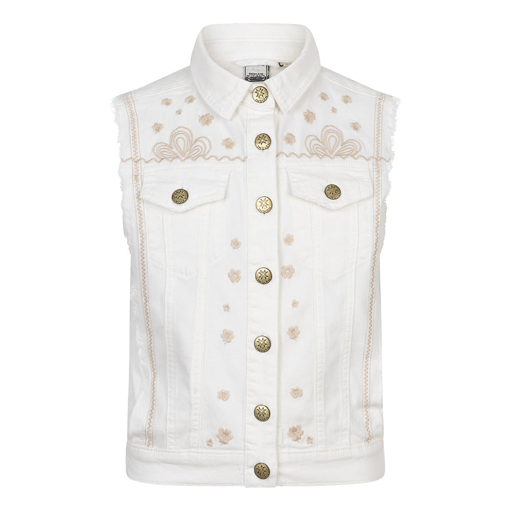 Indian Blue Jeans Gilet Embroidery