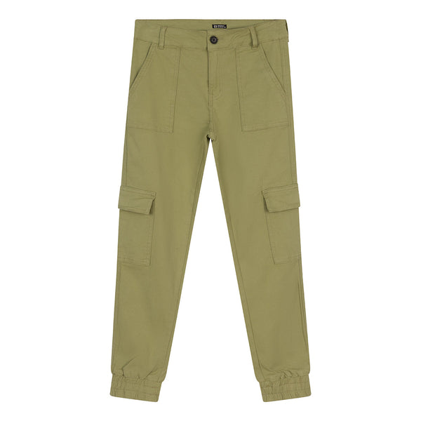 Meisjes Jeans Cargo Worker Fit van Indian Blue Jeans in de kleur Olive in maat 176.