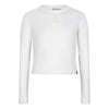 Meisjes T-Shirt Longsleeve Cropped Rib IBJ van Indian Blue Jeans in de kleur Lily White in maat 176.