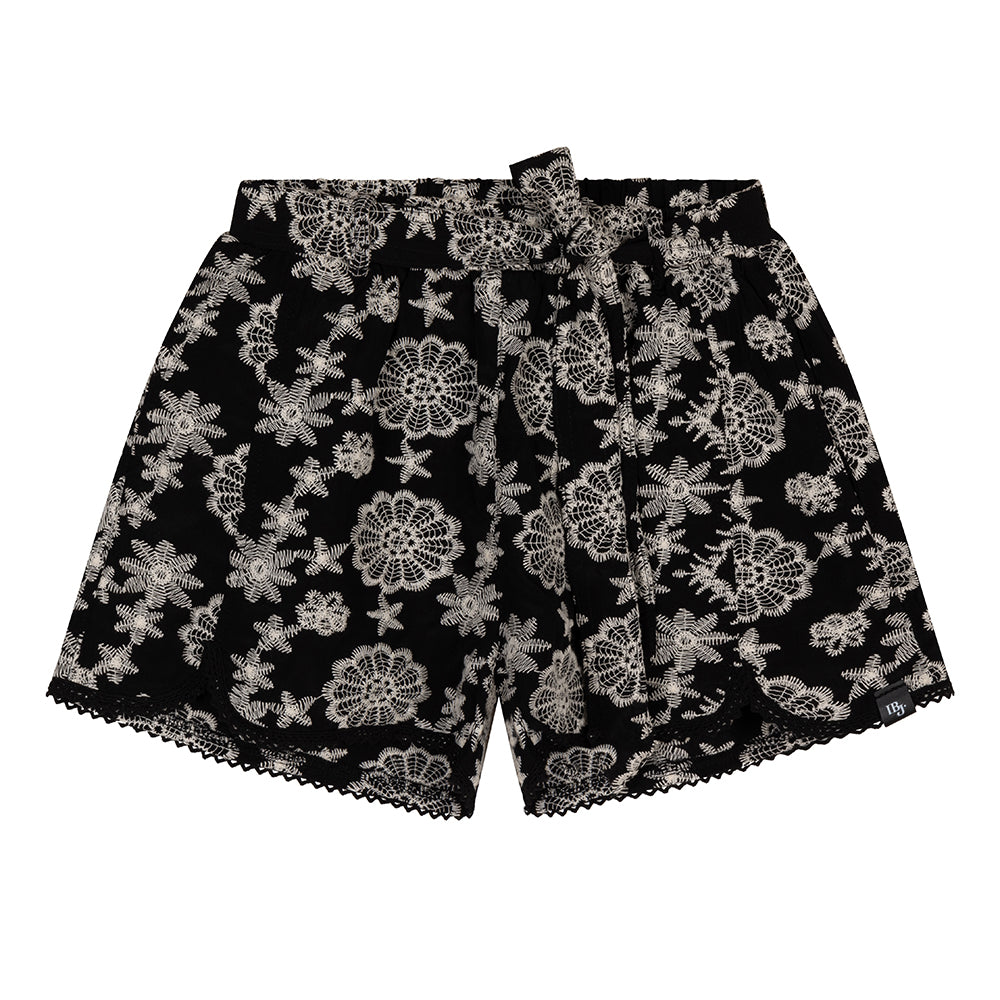 Indian Blue Jeans Flower Embroidery Short