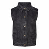 Meisjes Denim Gilet van Indian Blue Jeans in de kleur Dark Grey Denim in maat 176.