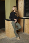 Meisjes Flare Pants Pied De Poule van Indian Blue Jeans in de kleur Dark Green in maat 176.