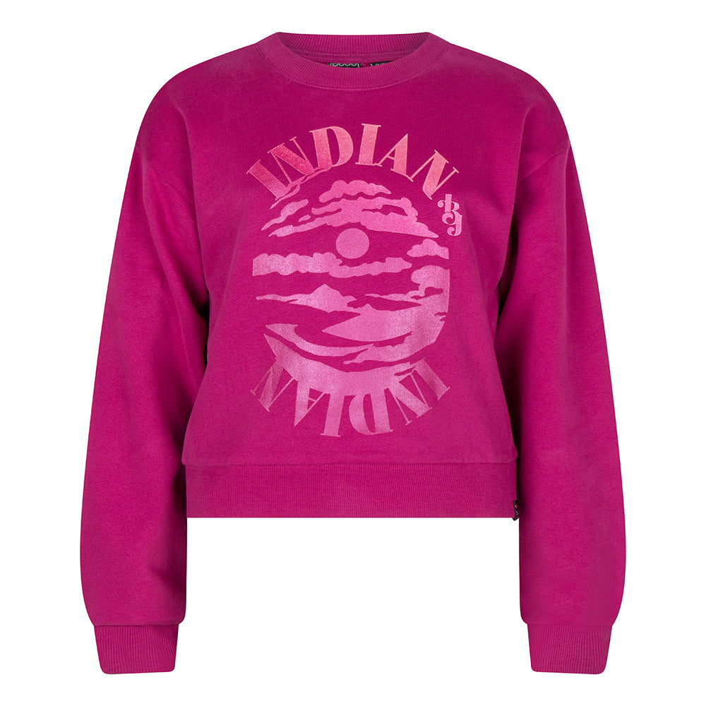 Indian Blue Jeans Sweater Satin Print