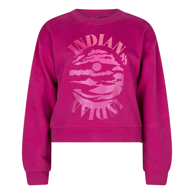 Indian Blue Jeans Sweater Satin Print