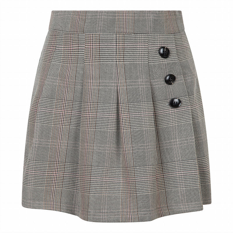 Meisjes Checked Pleated Skirt van Indian Blue Jeans in de kleur Black in maat 176.