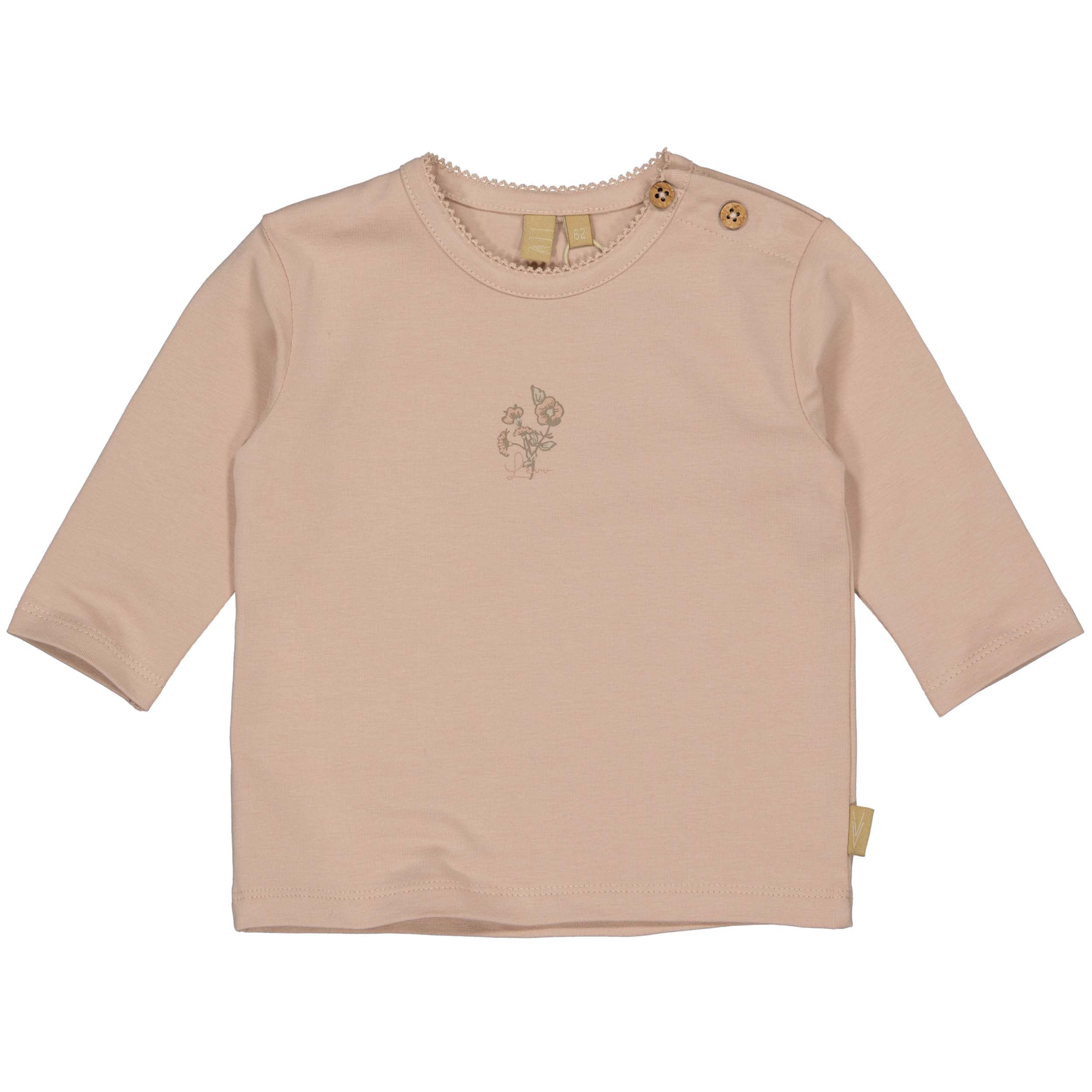 Meisjes Longsleeve JAELLALNBW24 van Levv Newborn in de kleur Faded Pink in maat 80.