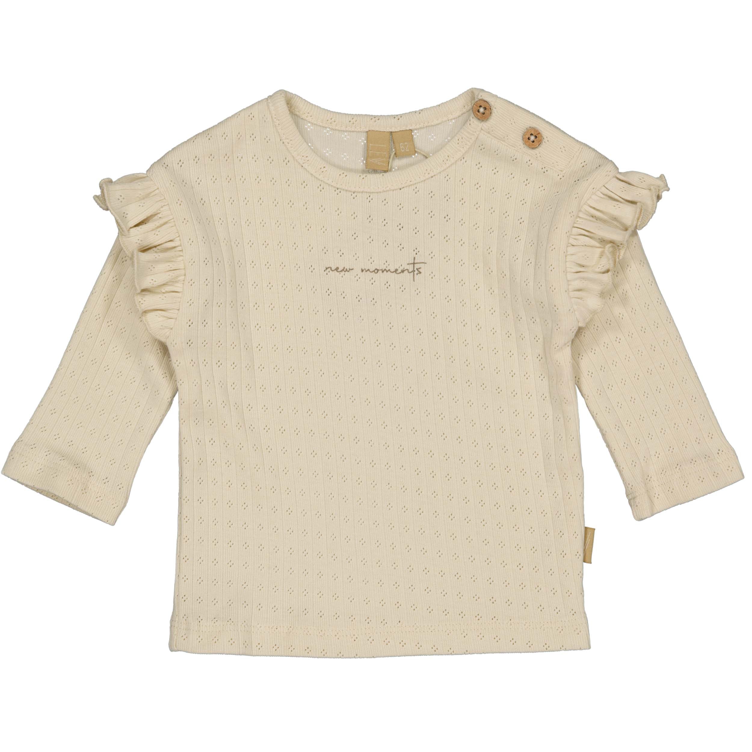 Meisjes Longsleeve JAICEYLNBW24 van Levv Newborn in de kleur White Cream in maat 80.