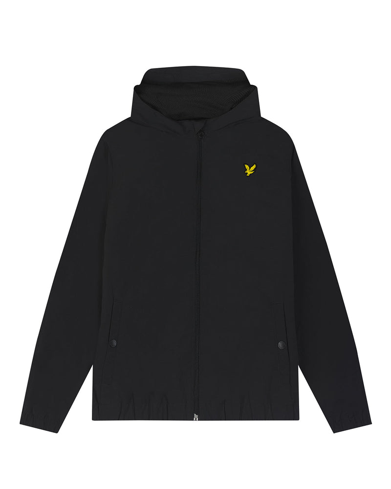 Jongens Zip Through Hooded Jacket van Lyle & Scott in de kleur Z865 Jet Black in maat 170-176.
